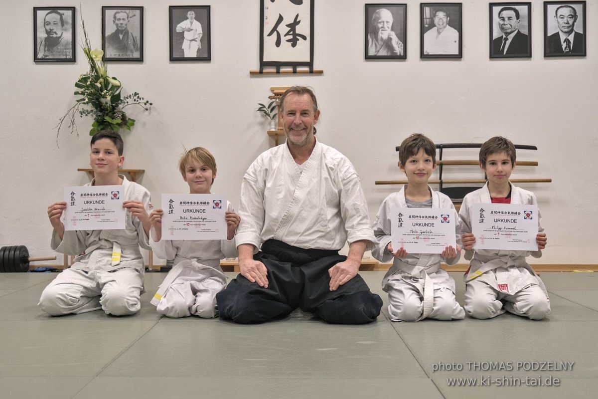 Aikido-Kids Prüfungen 21.12.2021 (Joschka, Reto, Thilo, Philipp)